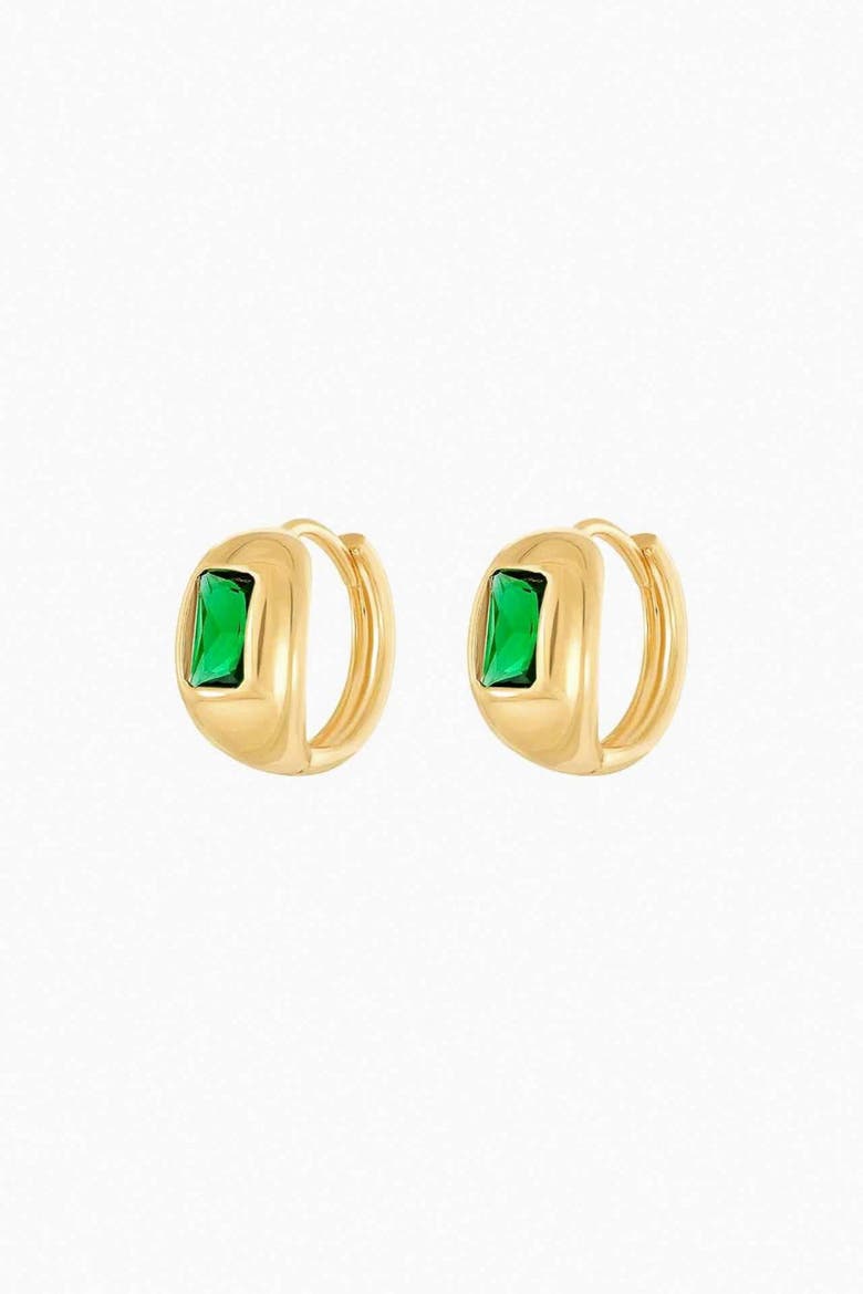 Sterling Silver 18k Gold Plated Lois Huggies Bold Gold Dainty, Main, color, Gold