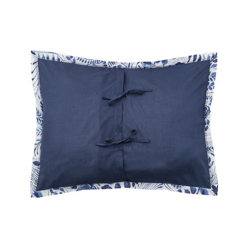 Carol & Frank 20" X 26" Starla Floral Flowers Decorative Standard Pillow Sham In Blue