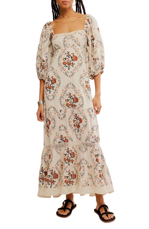 All the Attitude Print Lace Maxi Dress