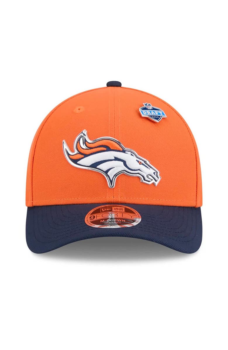 New Era Men's New Era  Orange/Navy Denver Broncos 2026 NFL Draft 9FORTY M-Crown Adjustable Hat, Alternate, color, Orange