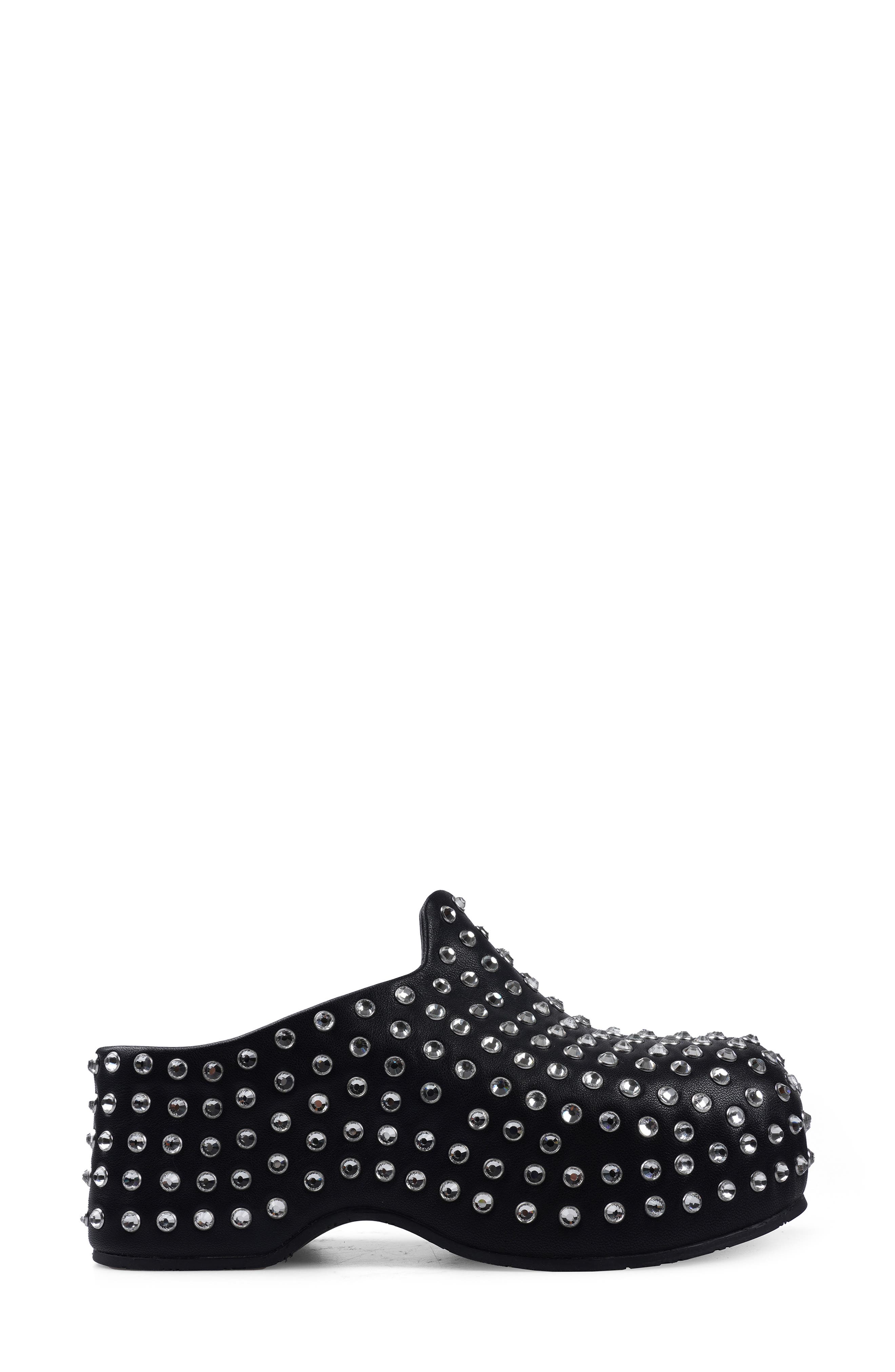 ZIGI Henrietta Crystal Studded Clog, Alternate, color, Black Leather