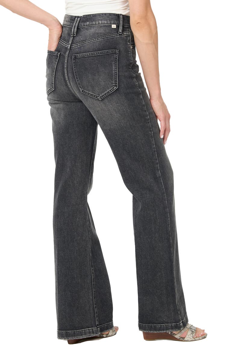 Nicole Miller High Rise Relaxed Flare Jeans, Alternate, color, Black