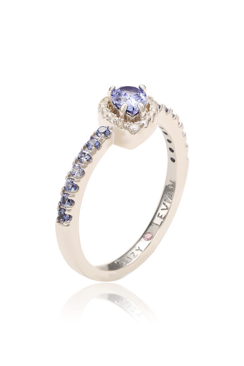Pear Cut Blue Sapphire Band Ring, Alternate, color, BLUE/ GOLD