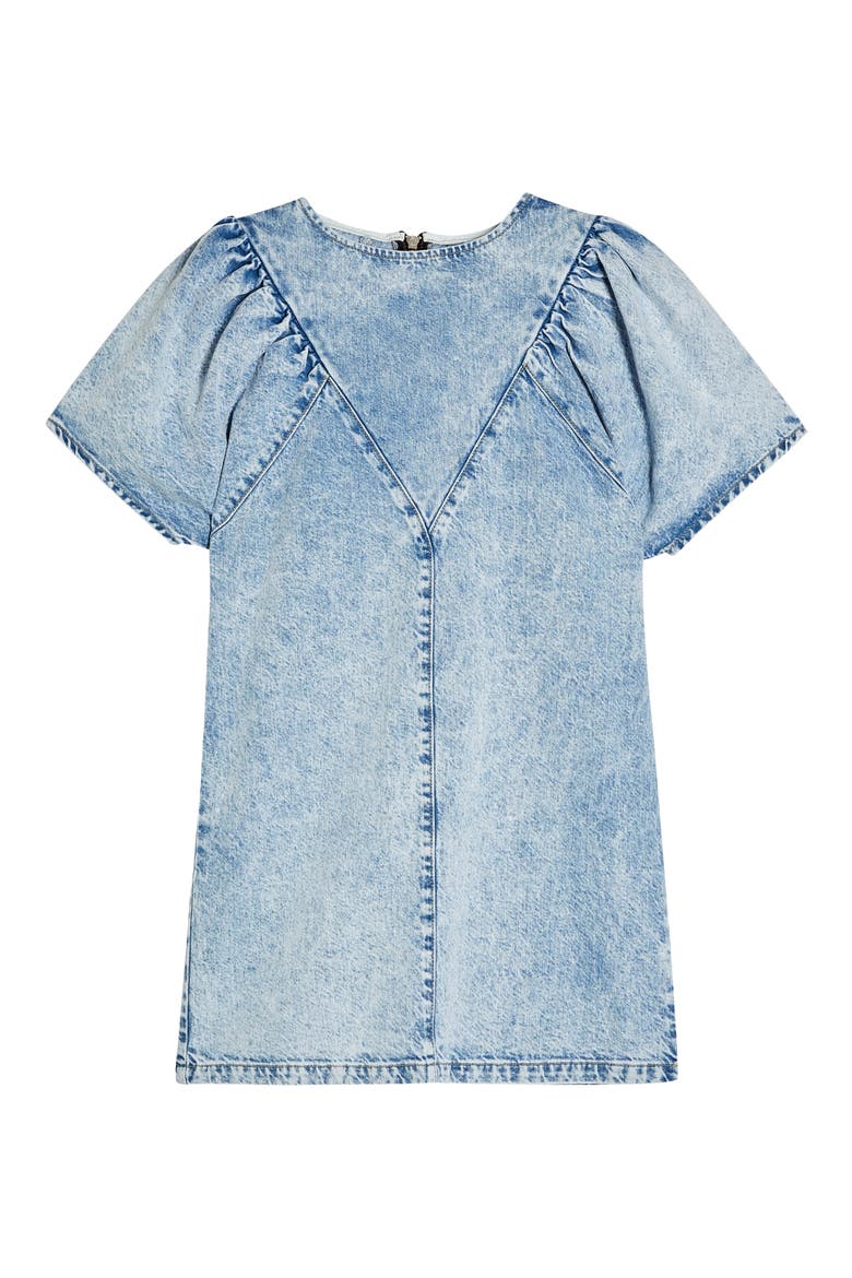 Acid Wash Denim Minidress, Alternate, color, MID DENIM