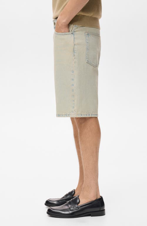 Mango Relaxed Fit Denim Bermuda Shorts In Neutral