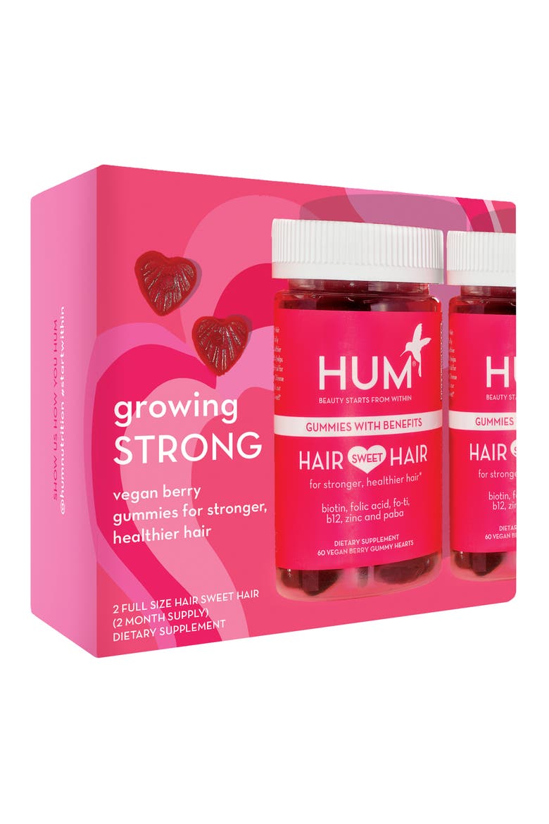 Growing Strong Hair Sweet Hair Duo Vegan Gummies Set, Alternate, color, NO COLOR
