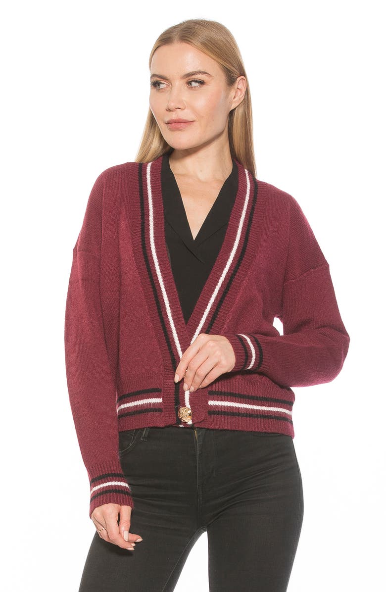 Alexia Admor Cathrine Knit Sweater, Alternate, color, Burgundy Multi