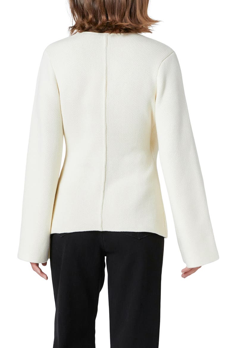 Wrap Look Cardigan, Alternate, color, IVORY
