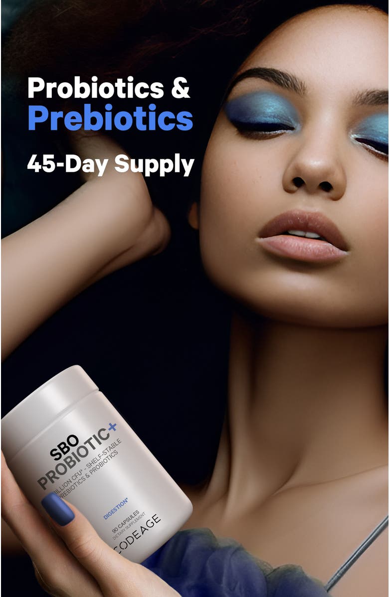 Codeage SBO Probiotic 50 Billion CFU +Prebiotics Supplement, Alternate, color, White