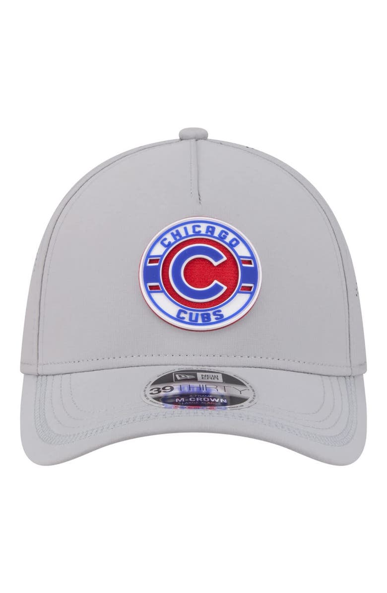 New Era Men's New Era Gray Chicago Cubs Patch 39THIRTY A-Frame M-Crown Perforated Flex Hat, Alternate, color, Gray