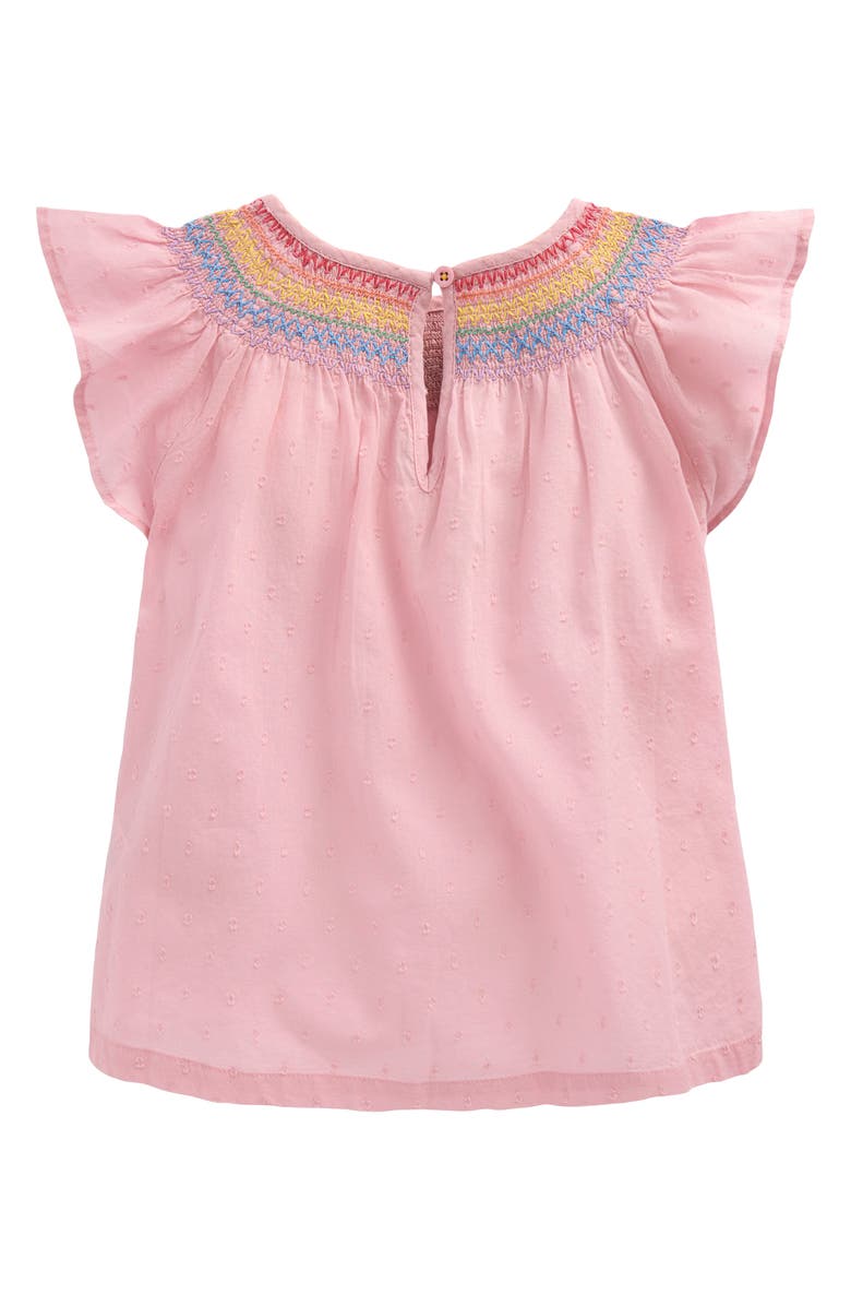 Mini Boden Kids' Embroidered Smocked Cotton Top, Alternate, color, 