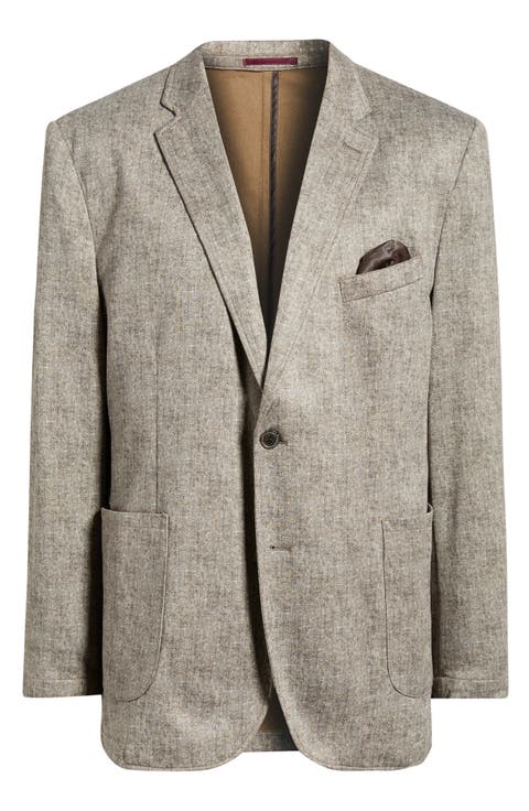 XC Flex® Tan Herringbone Cotton Blend Knit Sport Coat