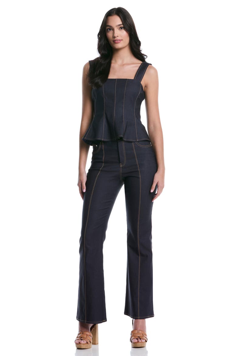 Bustier Peplum Top, Alternate, color, DARK INDIGO