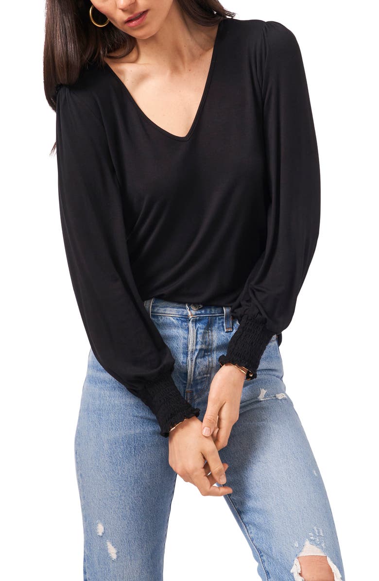 1.STATE Smocked Cuff Long Sleeve Top, Alternate, color, 