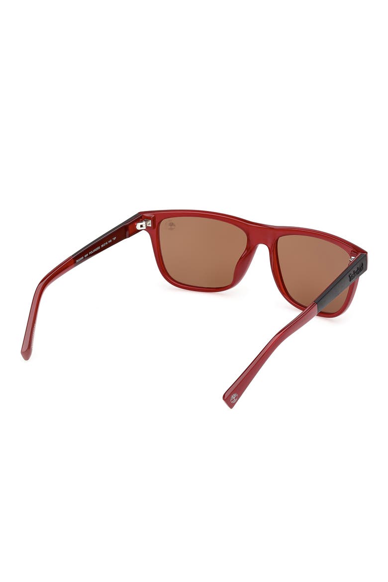 56mm Sunglasses, Alternate, color, SHINY RED / BROWN POLARIZED