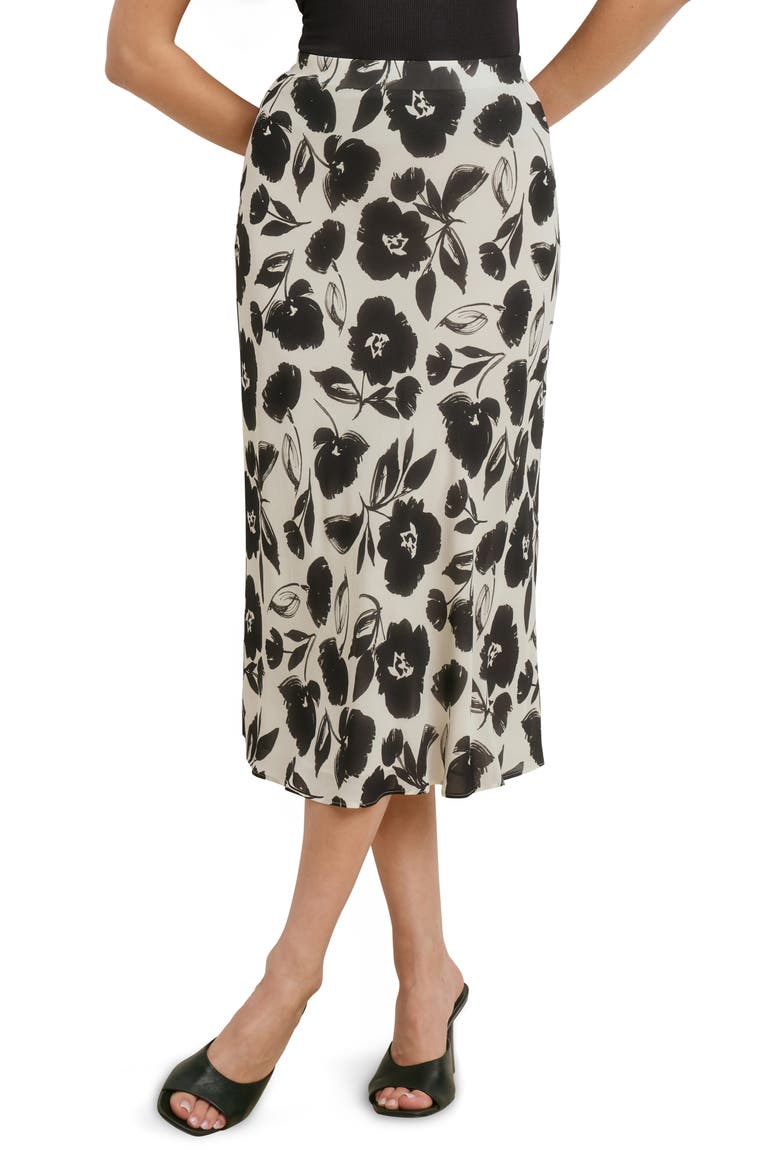The Jojo Floral Midi Skirt, Main, color, BRUSHED NEUTRAL FLORAL