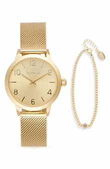 INVICTA Wildflower Mesh Strap Watch & Bracelet Set