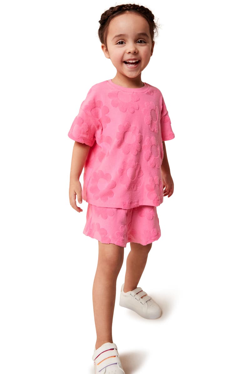NEXT Kids' Flower Textured T-Shirt & Shorts Set, Alternate, color,