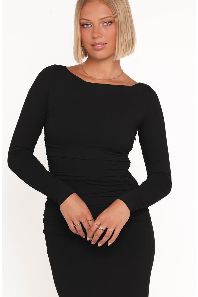 Warren Long Sleeve Maxi Dress, Alternate, color, BLACK