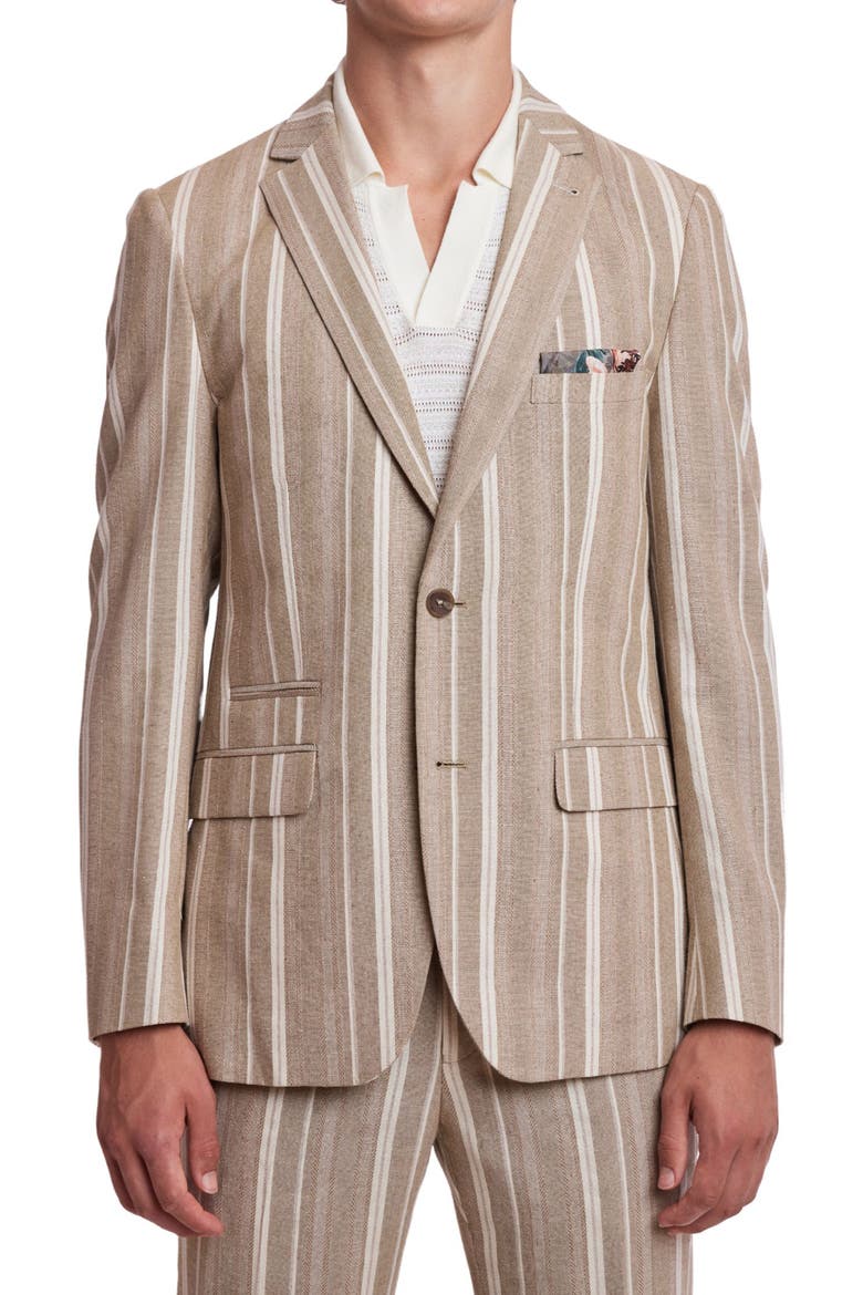 Dover Slim Fit Vertical Stripe Sport Coat, Main, color, TAN BEIGE STRIPES