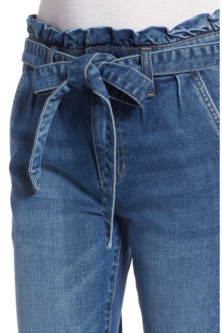 Paperbag Waist Skinny Jeans, Alternate, color, PRETTY