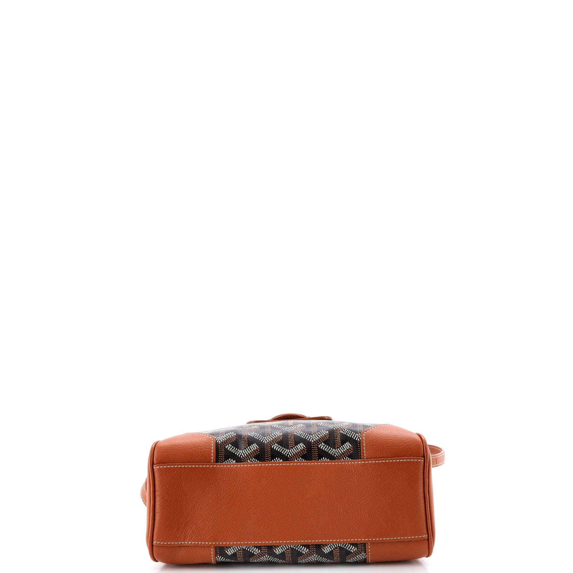 Pre-Owned Goyard Saigon Top Handle Bag Coated Canvas with Leather Mini, Alternate, color, Brown