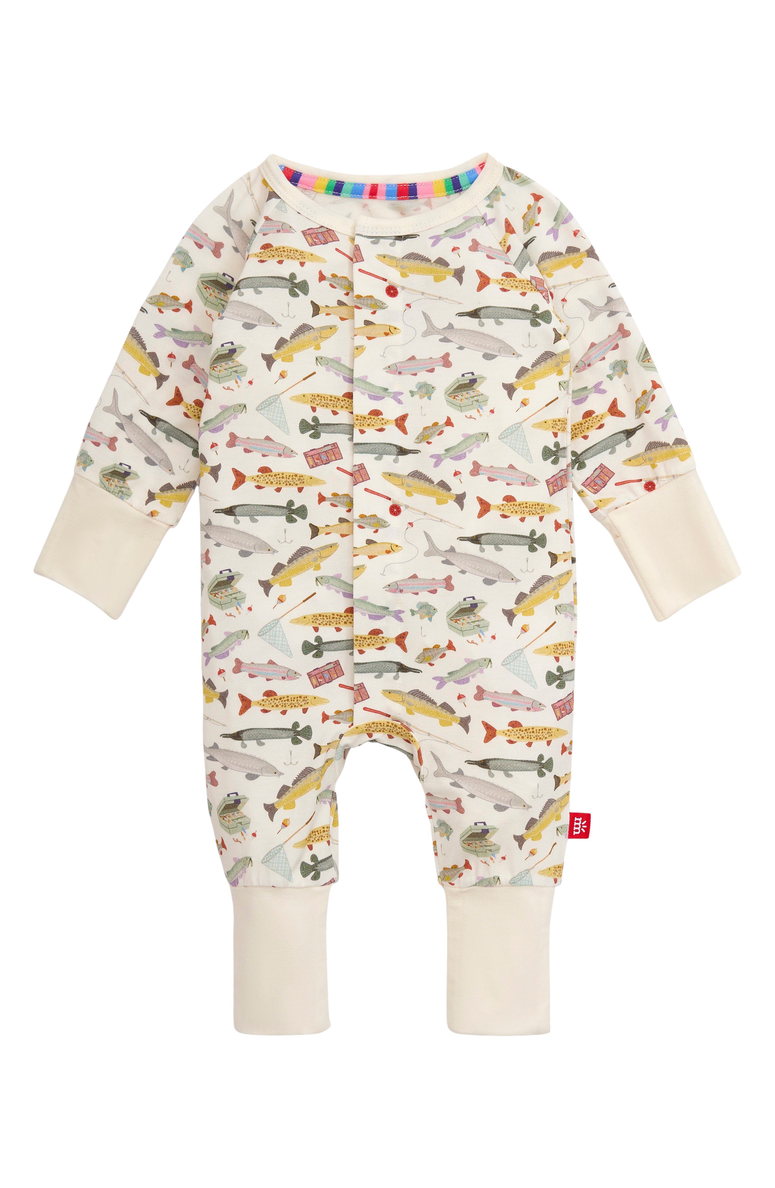 Magnetic Me Reel Good Time Fish Print Magnetic Convertible Romper