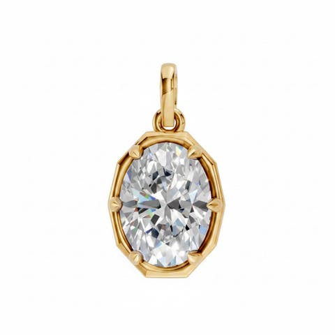 Lab Grown Diamond Oval Encased Charm 14K