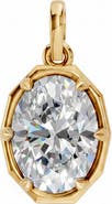 BY ADINA EDEN Lab Grown Diamond Oval Encased Charm 14K