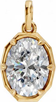 BY ADINA EDEN Lab Grown Diamond Oval Encased Charm 14K