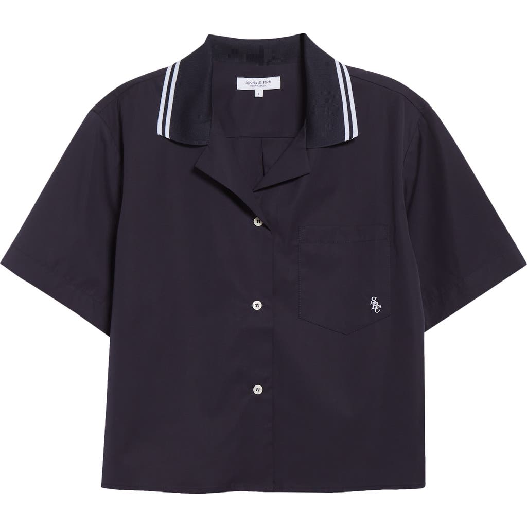 Sporty And Rich Sporty & Rich Src Sailor Button-up Shirt In Black