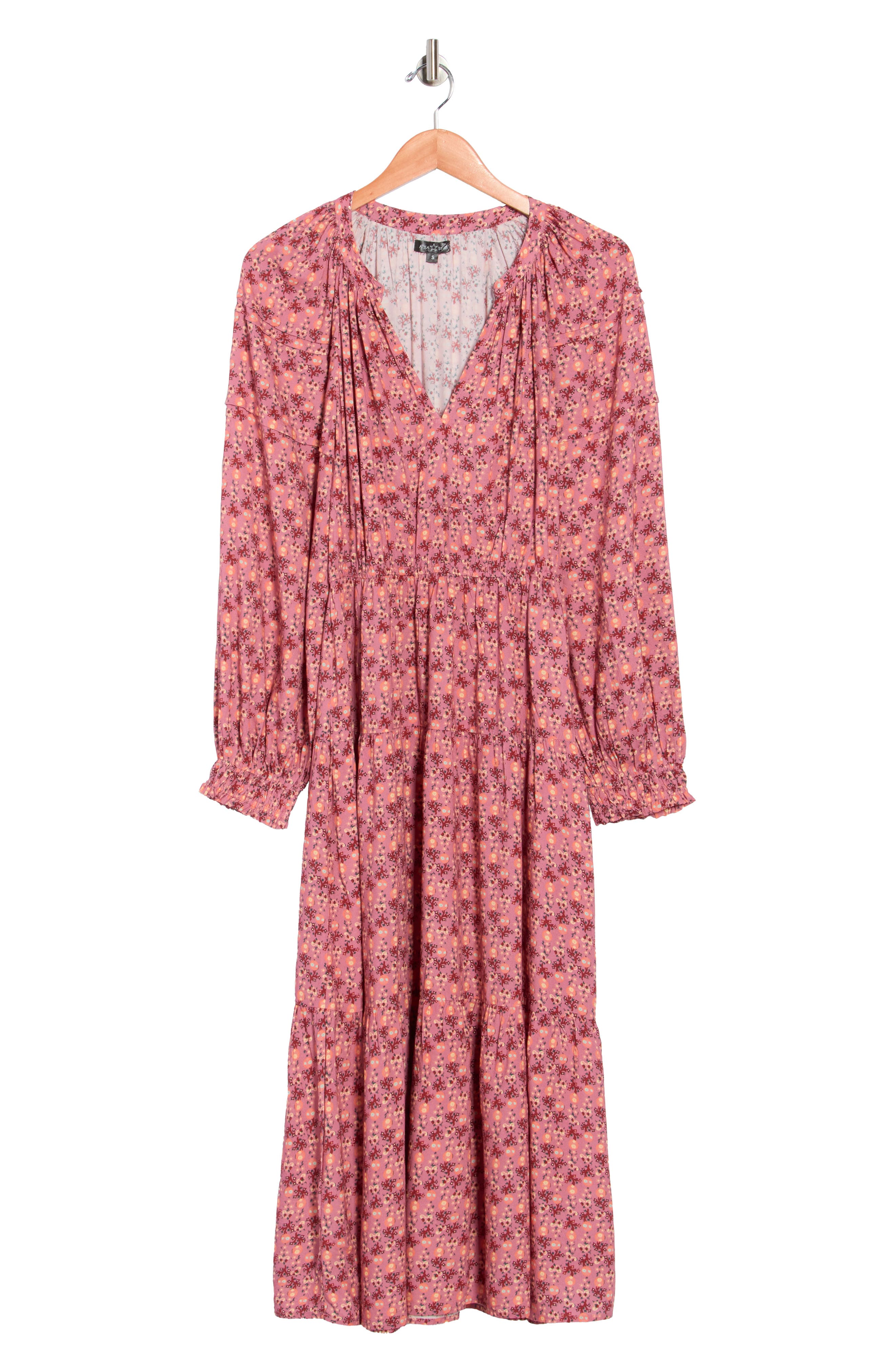 AREA STARS Floral Long Sleeve Maxi Dress