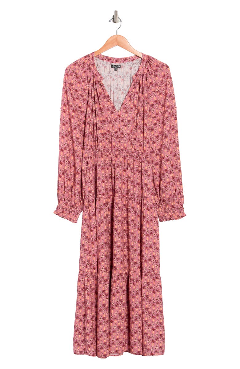 AREA STARS Floral Long Sleeve Maxi Dress, Main, color, Lavender Petite Floral