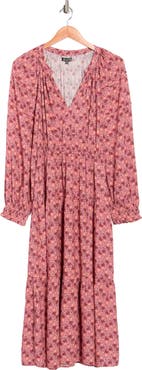 AREA STARS Floral Long Sleeve Maxi Dress