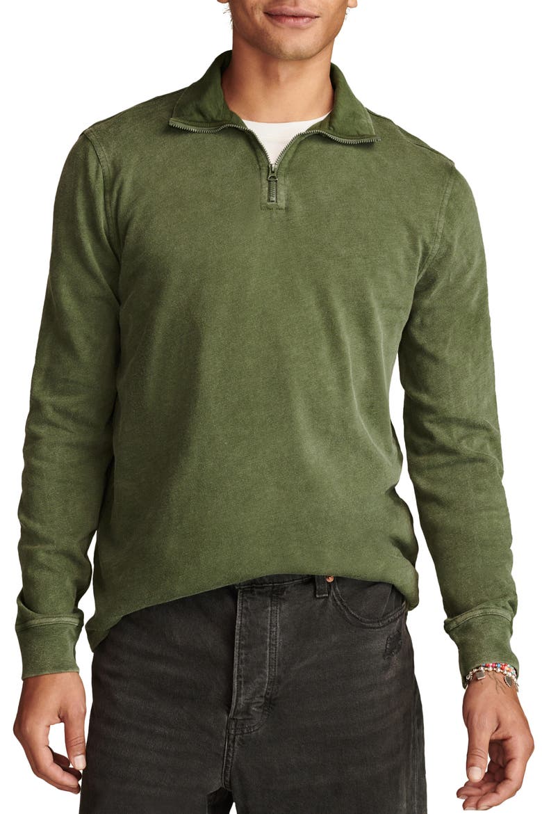 Weekend Slub Knit Half Zip Pullover, Main, color, DUFFEL BAG