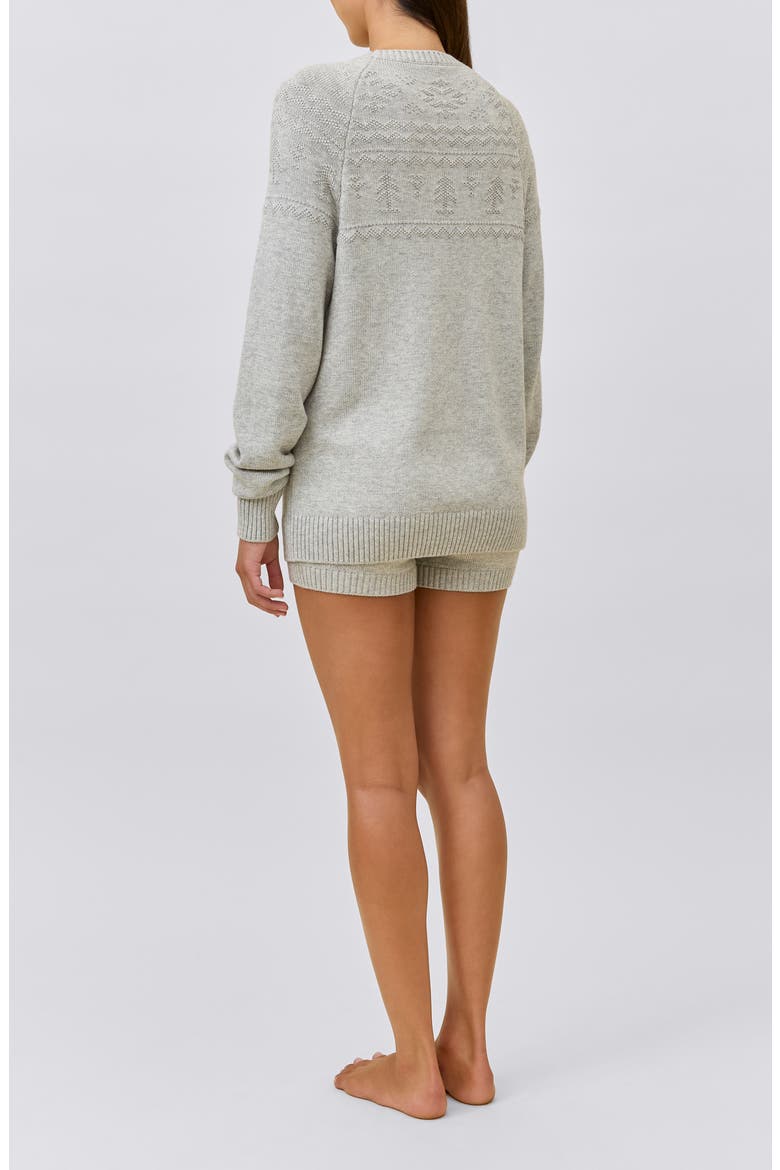Fair Isle Sleep Top, Alternate, color, GREY MARL