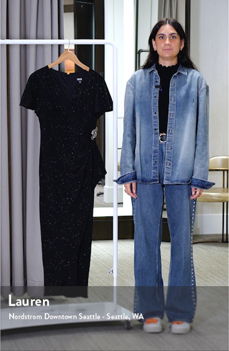 Glitter Flutter Sleeve Gown, sales video thumbnail