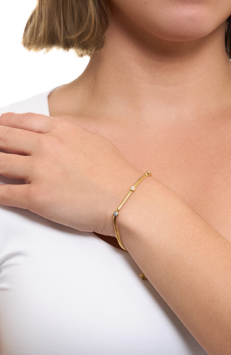 ATHRA LUXE Herringbone Cubic Zirconia Bracelet, Alternate, color, 