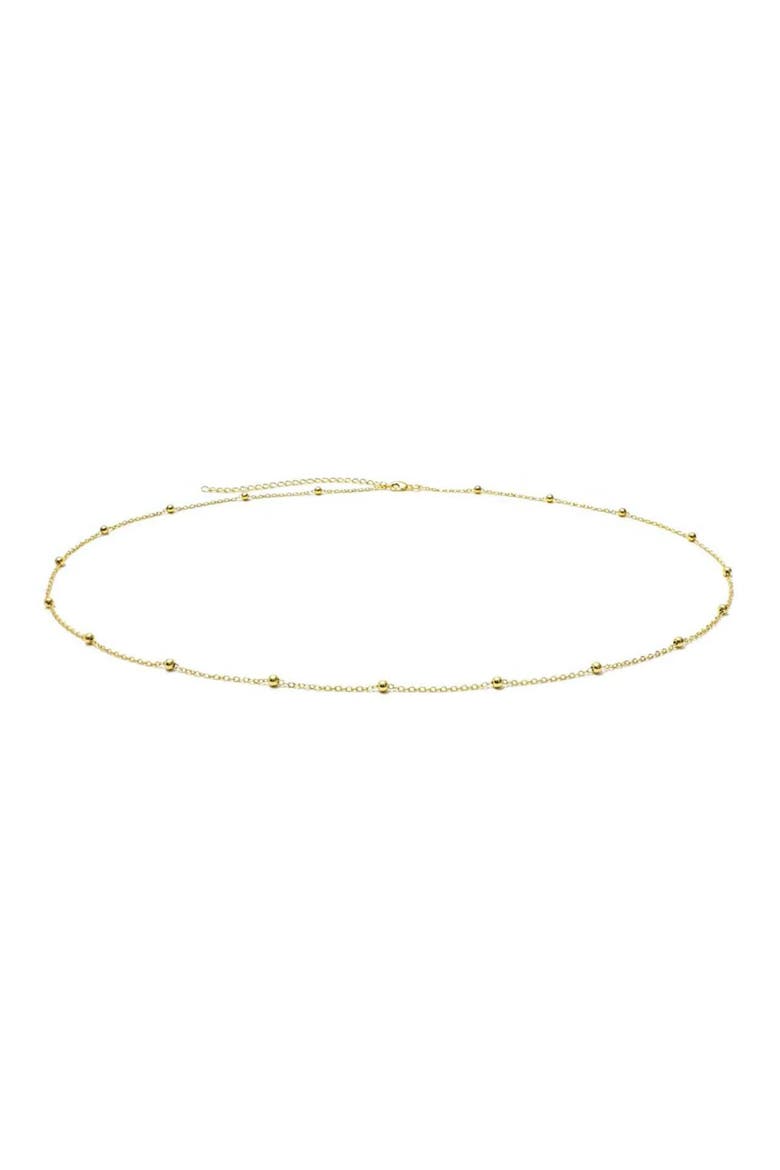 14k Gold Plated Beaded Belly Chain, Main, color, GOLD