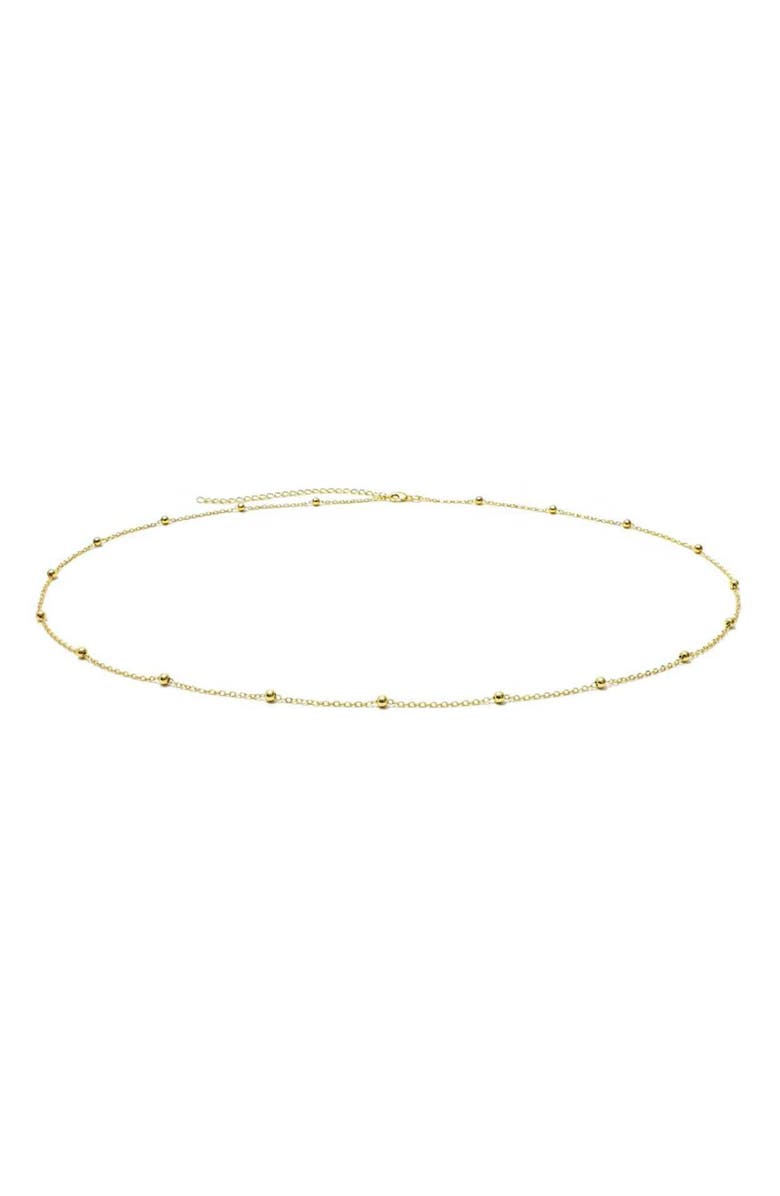 Adornia 14k Gold Plated Beaded Belly Chain, Main, color, Gold