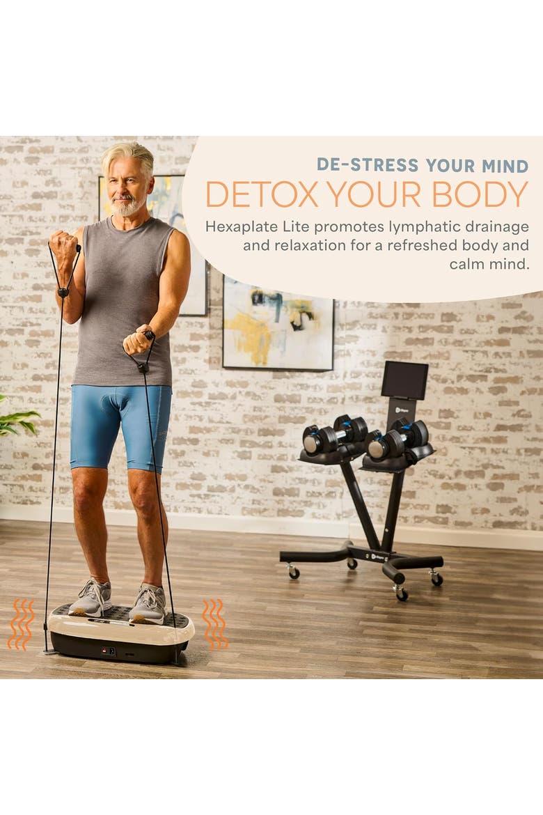 HexaPlate Lite Vibration Plate Exercise Machine Full Body Recovery and Muscle Toning, Alternate, color, Metallic Gold