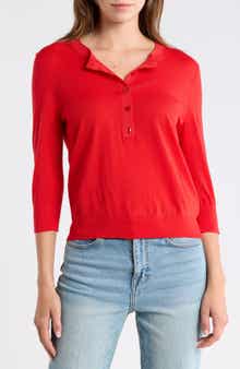 BOSS Fiblure Virgin Wool Henley Sweater