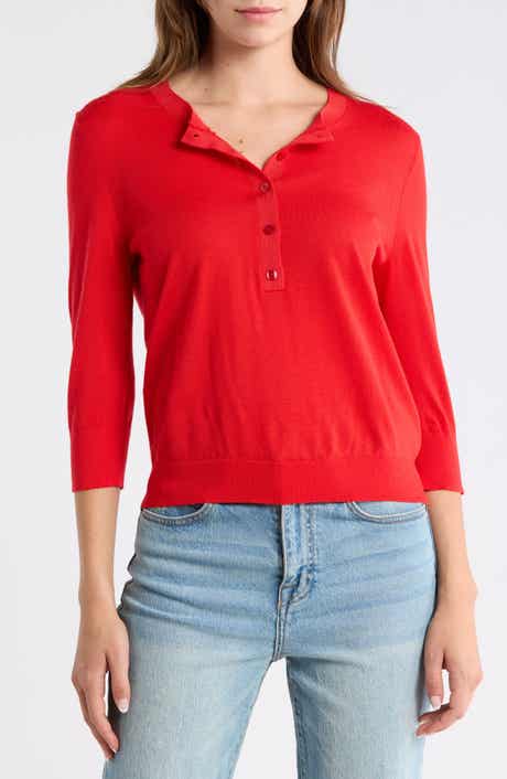 BOSS Fiblure Virgin Wool Henley Sweater