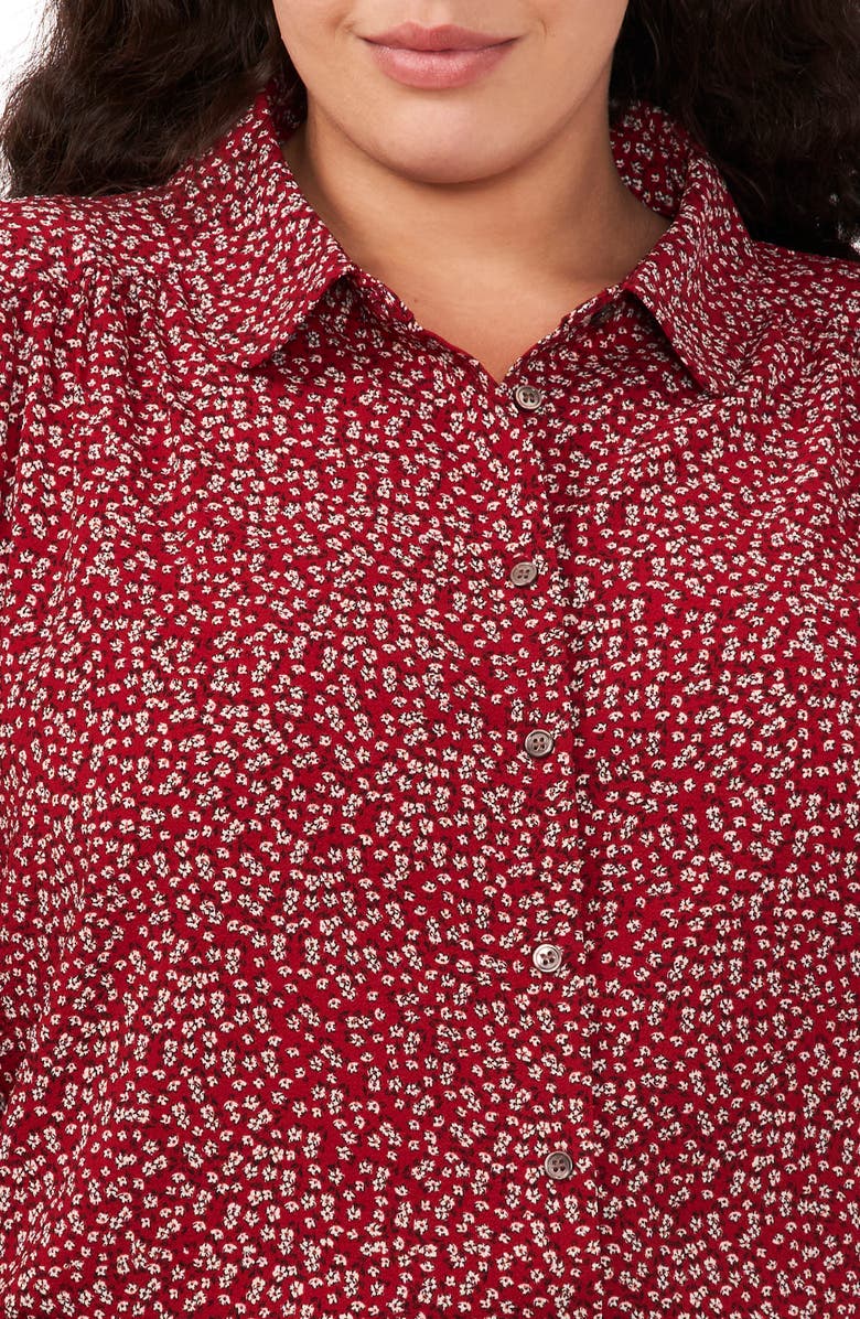 CeCe Floral Button-Up Shirt, Alternate, color, 