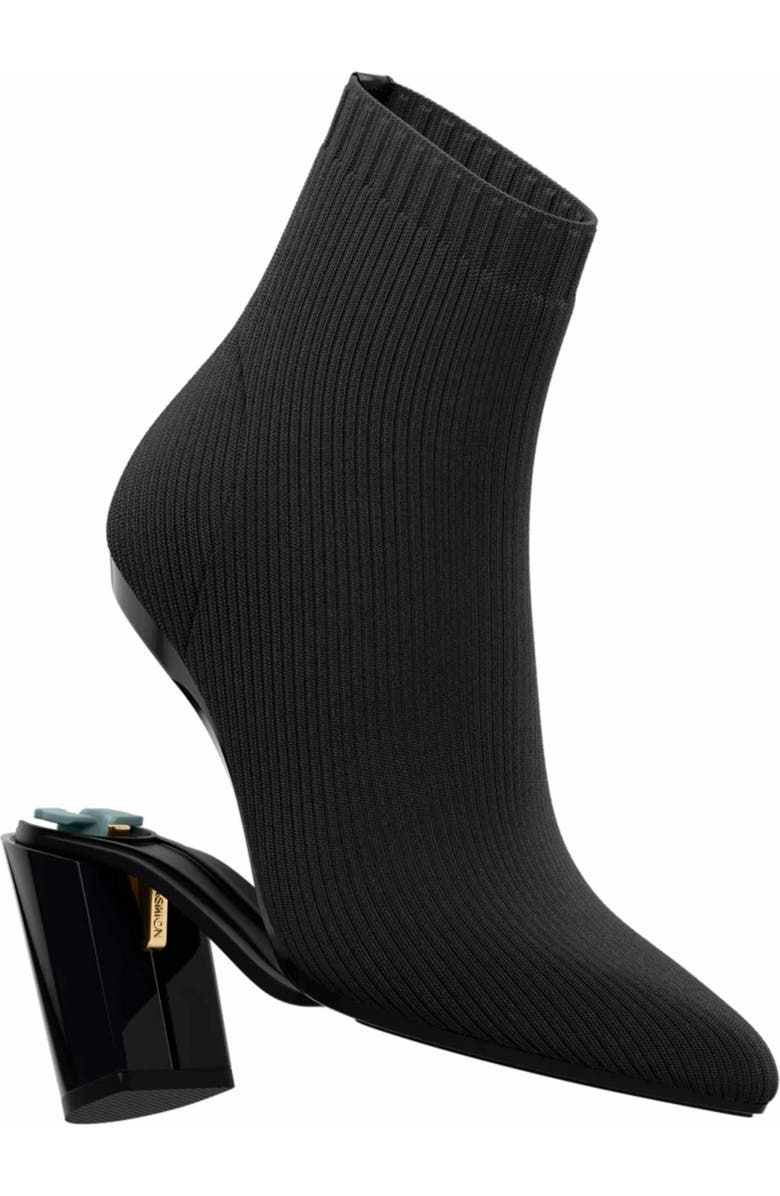 Pashion Footwear The Bootie 4" Block Heel, Alternate, color, Coal Knit