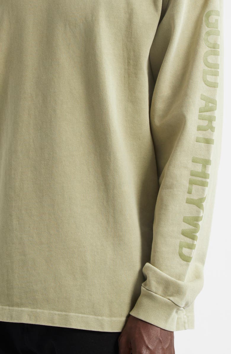 Good Art Hlywd Heavyweight Long Sleeve Crewneck Graphic T-Shirt, Alternate, color, Sage