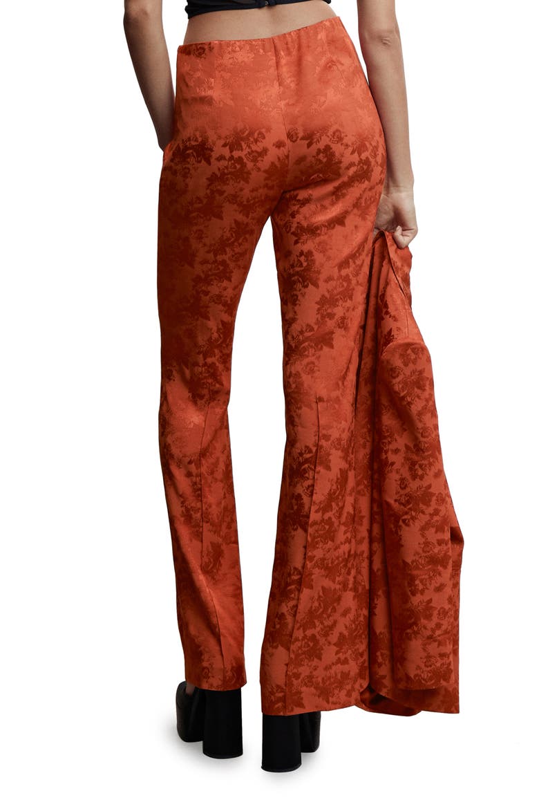 Floral Jacquard Trousers, Alternate, color, RUSSET
