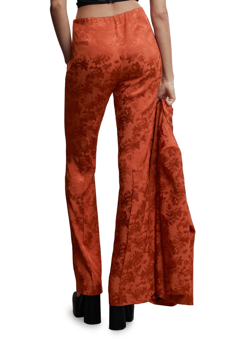 MANGO Floral Jacquard Trousers, Alternate, color,