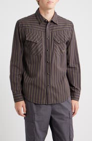 DARK SEAS Kimbro Stripe Cotton Snap-Up Western Shirt
