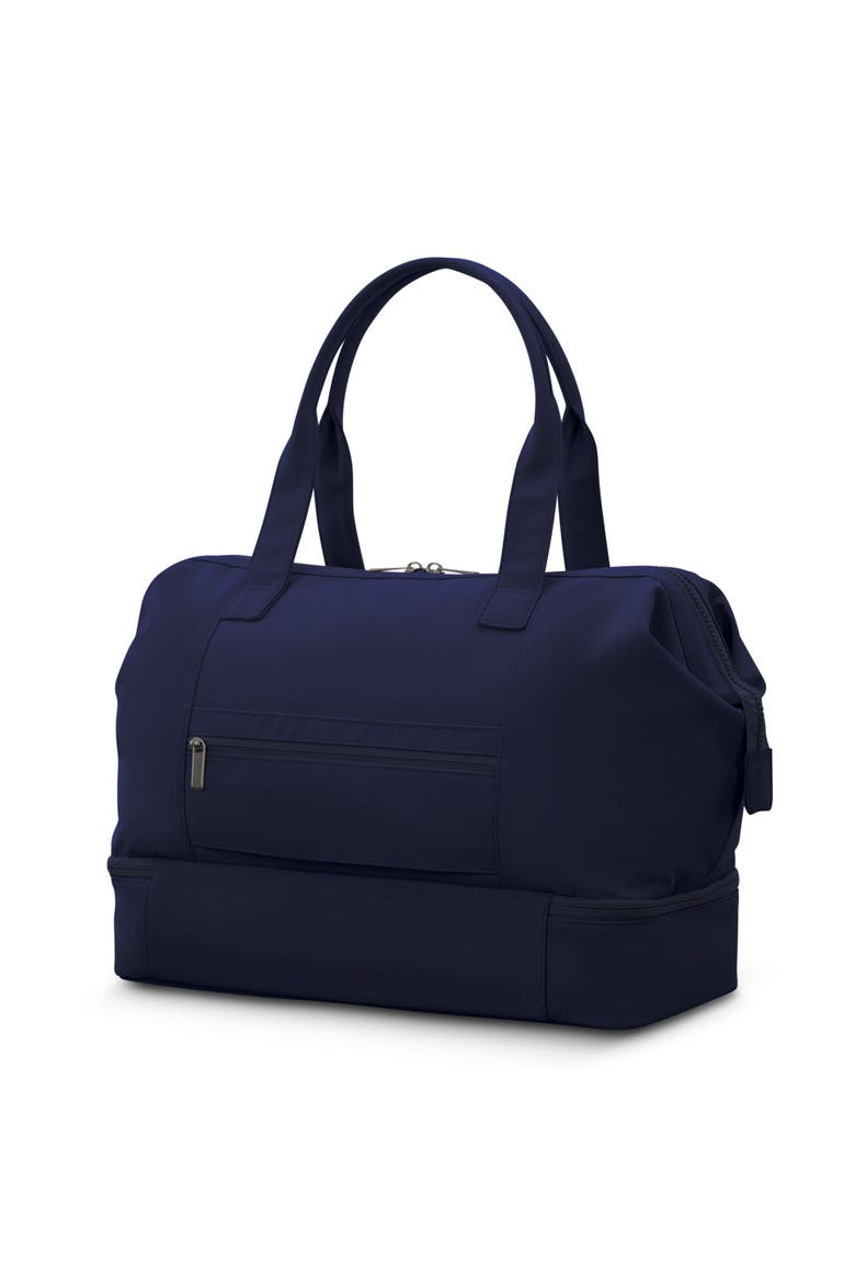 Better Than Basic 2 Piece Set Drop Bottom Weekender & Outline Pro Carry On Luggage, Alternate, color, Midnight Blue
